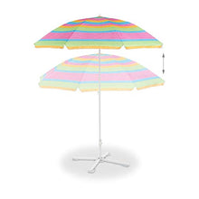 Relaxdays Ombrellone da Spiaggia & Giardino, Altezza Regolabile, Allungabile, Telo anti UV 50+, 200x170 cm, Colorato