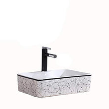 NgMik Risciacquare Il Piano di Lavoro Resistente E Facile da Pulire Bagno Vessel Sink Artistico Rettangolo sopra Il Contro Dispersore Art Bacino for Lavabo Vanity Cabinet Lavello