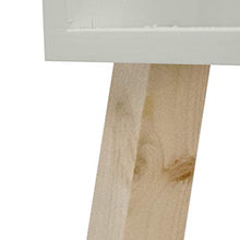 decowood comodino di rettangolare a cubo in verniciato, Legno, Grigio chiaro, 40 x 47 x 30 cm