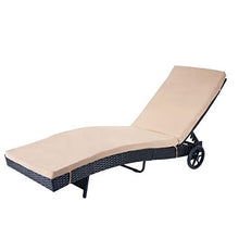 Mendler Lettino Regolabile da Esterno HWC-D80 polyrattan Antracite con Cuscino Beige