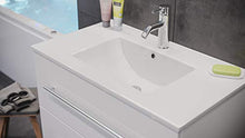 Set di mobili da bagno Firenze 80 (4 parti/B) bianco lucido e specchio a LED
