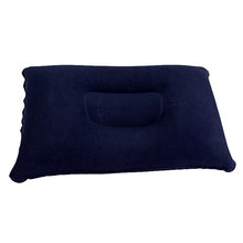 perfk Cuscinetto Rettangolare Gonfiabile, Cuscino di Viaggio, Cuscino Supporto della Testa per Campeggio, Spiaggia - Blu Scuro, 34x22cm