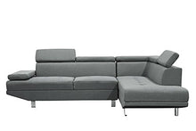 Divano angolare di design, tessuto grigio, 4/5 posti (angolo destro)