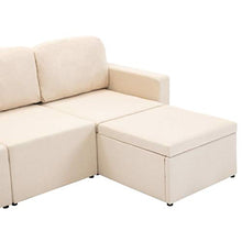 vidaXL Divano Letto Modulare a 3 Posti Divano Componibile per Tre Persone Divanetto Poltrone Arredo per Salotto Arredamento Crema in Tessuto