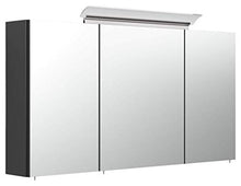 Set da bagno Helios 4 parti incl. armadio a specchio in nero satinato