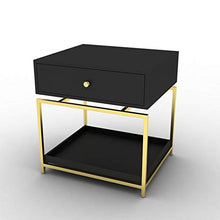 AINIYF Comodino Camera da Letto Comodino Armadietto Mobili multifunzionali con cassetto in Tessuto for Camera da Letto (Color : Black)
