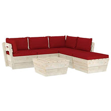 FAMIROSA Set Divani da Giardino su Pallet 6 pz con Cuscini Legno Abete-3561