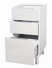 Berlenus CT4BB Giù Kitchen Cabinet con 3 cassetti Bianco Laccato 40 x 52 x 83 cm