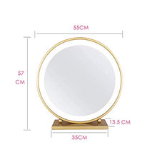 AOIWE Specchio Golden Round LED Lampada LED Desktop Specchio in Ferro battuto in Ferro truccato in Metallo con spogliatoio Studio Specchio per Il Trucco Specchio Specchio