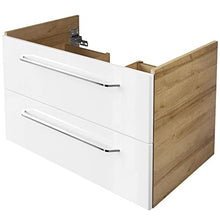 FACKELMANN Set di mobili da bagno sospesi, 3 pezzi, Milano con lavabo da 80 cm e specchio da bagno a LED