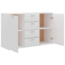 vidaXL Credenza Bianca 120x35,5x75 cm in Legno Multistrato