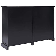 SKM Credenza con 10 Cassetti Nera 113x30x79 cm in Legno
