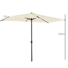Outsunny Ombrellone da Giardino 300x200cm, Esterni, Spiaggia o Terrazza con Doppio Tettuccio Rettangolare, Beige