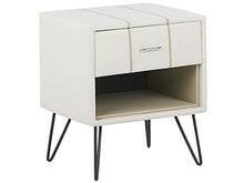 Comodino in Similpelle Bianco con Cassetto e Scompartimento Moderno Glamour Betin