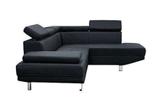 Mobilier Deco - Divano angolare di design, 4/5 posti, colore: Nero - Arredi Casa