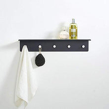 Dirgee Spazio Nero Space Bagno Bagno Supporto a Parete Multifunzione con 5 Ganci, 100mm * 600mm * 140mm