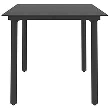 vidaXL Tavolo da Giardino Nero 190x90x74 cm in Acciaio e Vetro