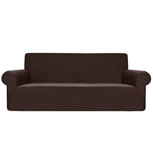 Ramotto Copridivano, Elastico Jacquard Fodere Protector Mobili Coperture Elasticizzato per Cuscini Divano in Pelle per Soggiorno, Copridivano (Marrone, 3 Posti)