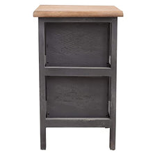 Rebecca Mobili Comodino Shabby Chic con 2 Cassetti, Legno paulownia, Grigio - Art. RE4558