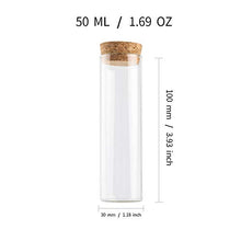 6 flaconi da 50 ml, in miniatura, mini bottiglie di vetro.