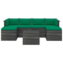 FAMIROSA Set Divani da Giardino su Pallet 7 pz con Cuscini Massello Pino-1976
