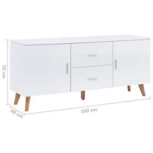 SKM Credenza Bianca 160x40x70 cm in MDF