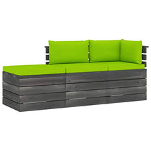 FAMIROSA Set Divani da Giardino su Pallet 3 pz con Cuscini Massello Pino-1778