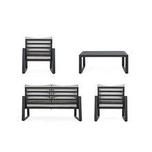 Bizzotto Set4 Salotto Captiva Nero con Cuscini Lh33 cod. 0662596