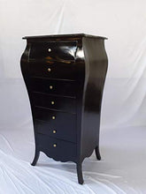 Louises Barock Rokoko - Cassettiera in stile antico, colore: nero, altezza 144 cm