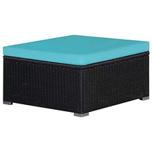 SKM Set Divani da Giardino 9 pz con Cuscini in Polyrattan Blu