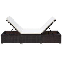 vidaXL Lettino in Polyrattan 195x60x31 cm Marrone e Bianco Crema Sdraio Branda