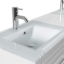 Mobile bagno a terra Vitro Modern con lavabos in vetro bianco lucido