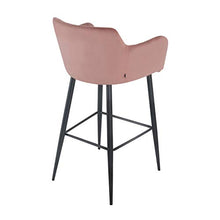 Damiware Rose - Sgabello da bar di alta qualità, con rivestimento in velluto rosa, 75 cm