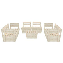 FAMIROSA Set Divani da Giardino su Pallet 9 pz in Legno Abete Impregnato-3730