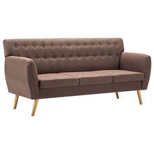 Festnight- Divano a 3 Posti, Divani da Soggiorno in Stoffa Imbottito 172x70x82cm Marrone