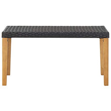 FAMIROSA Panchina da Giardino 120 cm Nero Polyrattan e Massello d'Acacia