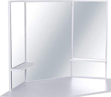 Armadietto di immagazzinaggio cosmetici cassetti specchio con tre camere da letto comò,White