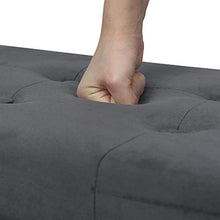 WOLTU Panche Contenitore per Ingresso Cassapanca Pieghevole Ottomane in Velluto, Max Portata Statica di 300 kg, 80 L, 76x37,5x38 cm Grigio SH70gr