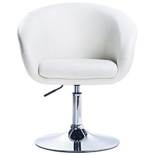 WOLTU BH24ws-1 Poltrona da Bar Sgabello Girevole con Schienale Braccioli Imbottita Altezza Regolabile Ecopelle Bianco