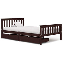 SKM Giroletto con 2 Cassetti Marrone Scuro Legno di Pino 120x200 cm (31.85kg)