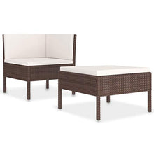 FAMIROSA Set Divani da Giardino 2 pz con Cuscini in Polyrattan Marrone-0205