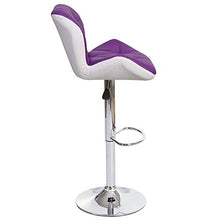 Mendler Sgabello con poggiapiedi HWC-A92 Acciaio Cromato Ecopelle Viola