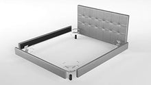 Am Group Home Letto matrimoniale imbottito in ecopelle, testiera imbottita, telaio standard per rete e materasso 160 x 190 (Ecopelle Grigio)