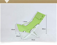 XinQing-Divano Pigro Sedia Pieghevole reclinabile della Poltrona del Balcone della Sedia della Rottura del Pranzo della Sedia pigra (Color : Green)