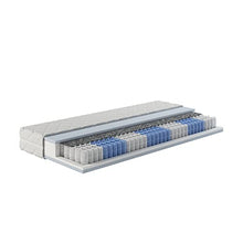 MSS - Materasso a molle insacchettate a 7 zone, altezza 20 cm, altezza 90 x 200 cm, H3, con rivestimento trapuntato, colore: Bianco