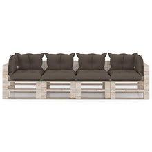 vidaXL Divano da Giardino Pallet 4 Posti con Cuscini in Legno di Pino