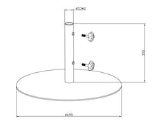 SORARA Base Supporto, Palo Larghezza Max. ø 48 mm, 25 kg