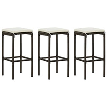 vidaXL Set da Bar da Giardino 4 pz con Cuscini in Polyrattan Marrone