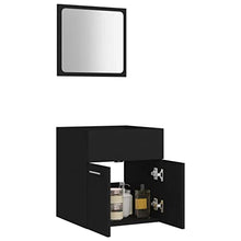 vidaXL Set Mobili da Bagno 2 pz Nero in Truciolato