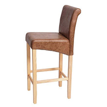 Mendler Sgabello HWC-C33 Lounge Legno Tessuto - Grigio con Scritte Piedi Scuri